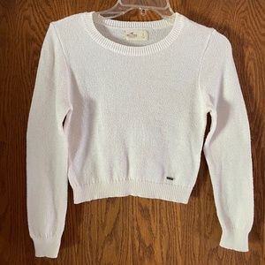 Cream Sweater | Cropped Crew Neck Hollister